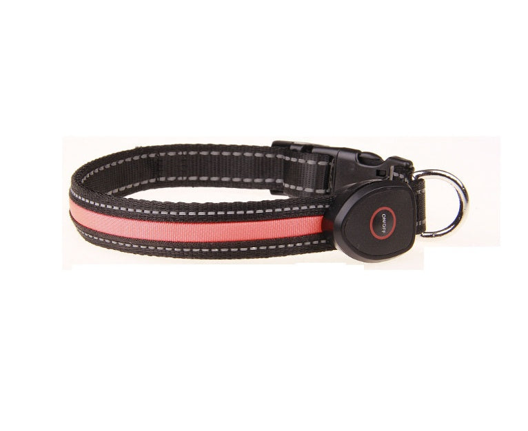 KFX-5829949 Luminous Dog Collar with Adjustable Lengths (S: 28CM-40CM, M: 33CM-50CM, L: 38CM-60CM)