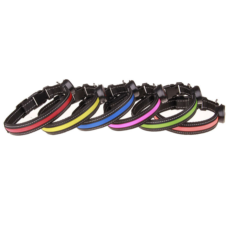 KFX-5829949 Luminous Dog Collar with Adjustable Lengths (S: 28CM-40CM, M: 33CM-50CM, L: 38CM-60CM)