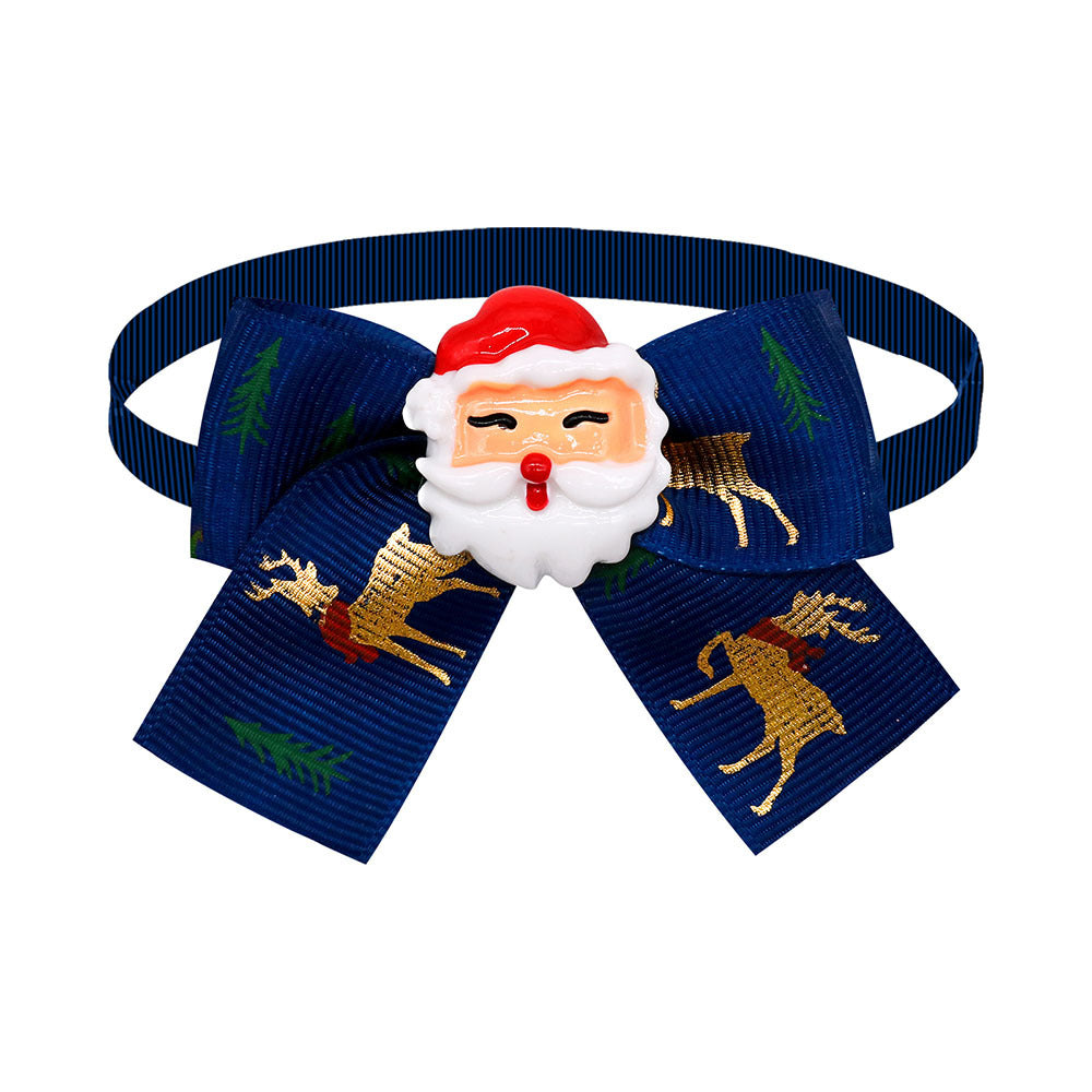 KFX-5830205 Christmas Pet Bow Tie Accessory for Dogs and Cats - Red and Green Design, Multiple Patterns Available