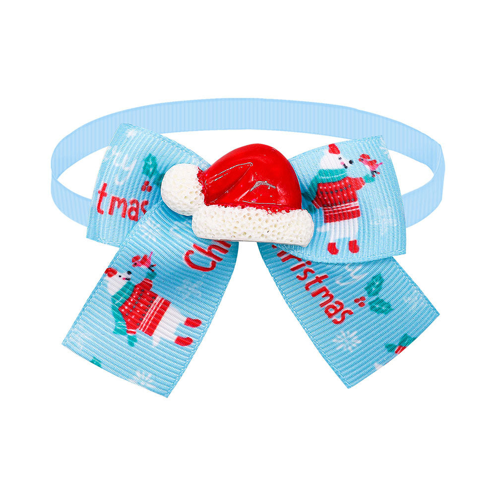 KFX-5830205 Christmas Pet Bow Tie Accessory for Dogs and Cats - Red and Green Design, Multiple Patterns Available