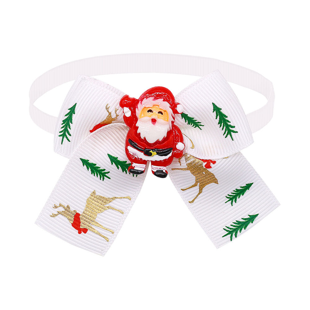 KFX-5830205 Christmas Pet Bow Tie Accessory for Dogs and Cats - Red and Green Design, Multiple Patterns Available