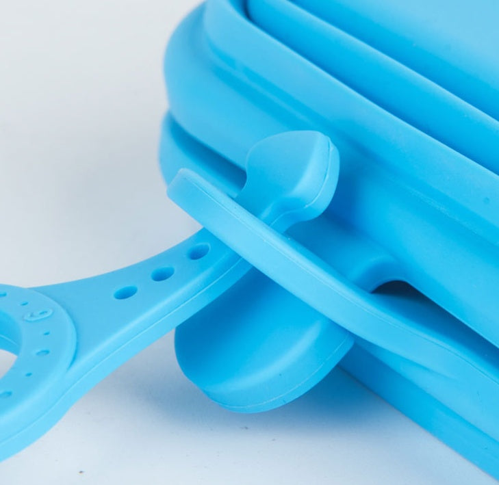 KFX-5831741 Collapsible Silicone Double Bowl for Dogs and Cats - Portable Feeding Dish for Food and Water