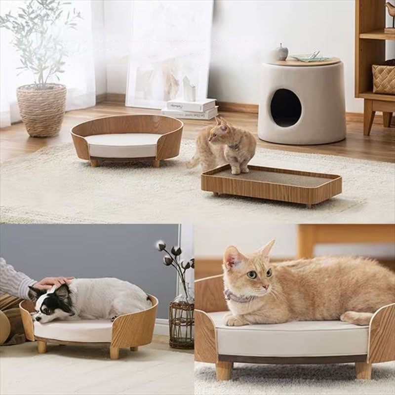 KFX-5831997 Wooden Cat Nest Sofa Bed for Pets - Cozy and Durable Design