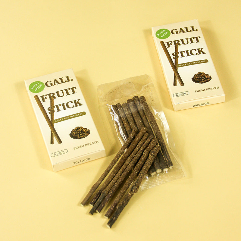 KFX-5832765 Natural Cat Snack - Wood Polygonum Peppermint Stick, 6-Piece Box, Insect & Cat Mint Flavor, 25g
