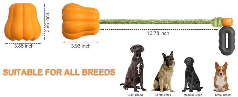 KFX-5836349 Durable Interactive Dog Rope Fetch Toy for Medium and Large Dogs - Teeth Cleaning Pumpkin Design