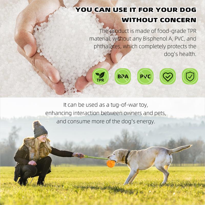 KFX-5836349 Durable Interactive Dog Rope Fetch Toy for Medium and Large Dogs - Teeth Cleaning Pumpkin Design