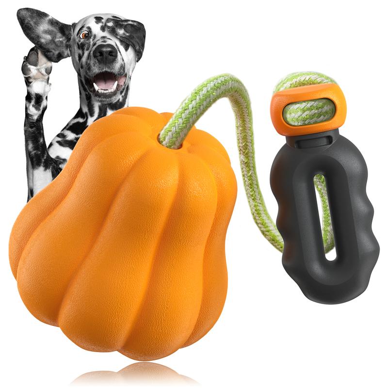 KFX-5836349 Durable Interactive Dog Rope Fetch Toy for Medium and Large Dogs - Teeth Cleaning Pumpkin Design