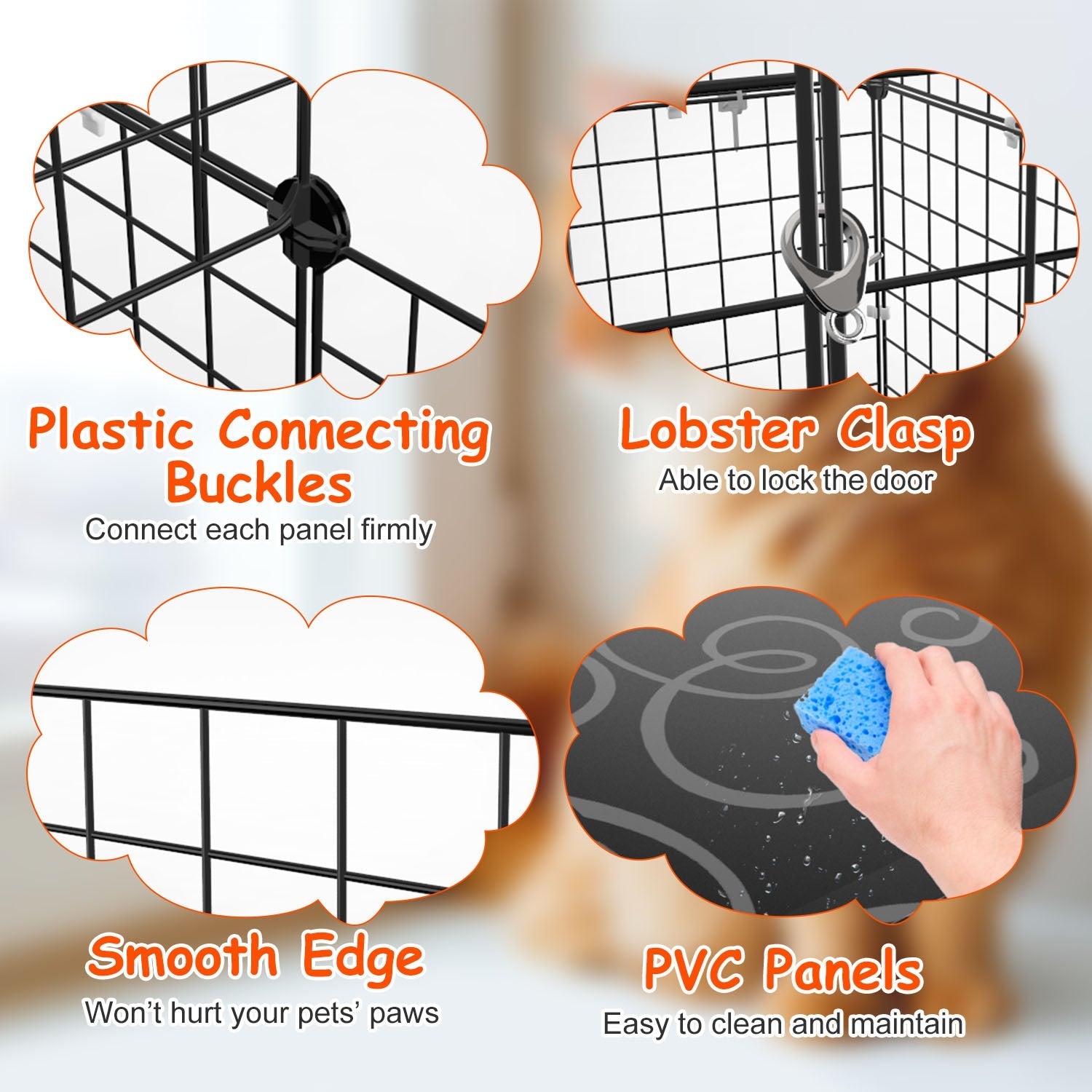KFX-5837373 2-Tier Cat Cage Playpen with Climbing Ladder and Dual Doors for Small Pets, Detachable Indoor Enclosure for Cats, Ferrets, and More