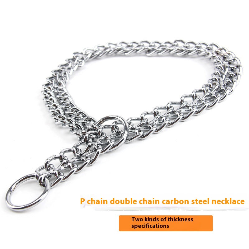 KFX-5837501 Stainless Steel Double Row Dog Collar - Durable Design for All Seasons, 2.0*30cm & 3.0*50cm Options