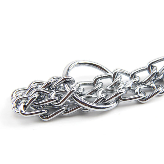 KFX-5837501 Stainless Steel Double Row Dog Collar - Durable Design for All Seasons, 2.0*30cm & 3.0*50cm Options