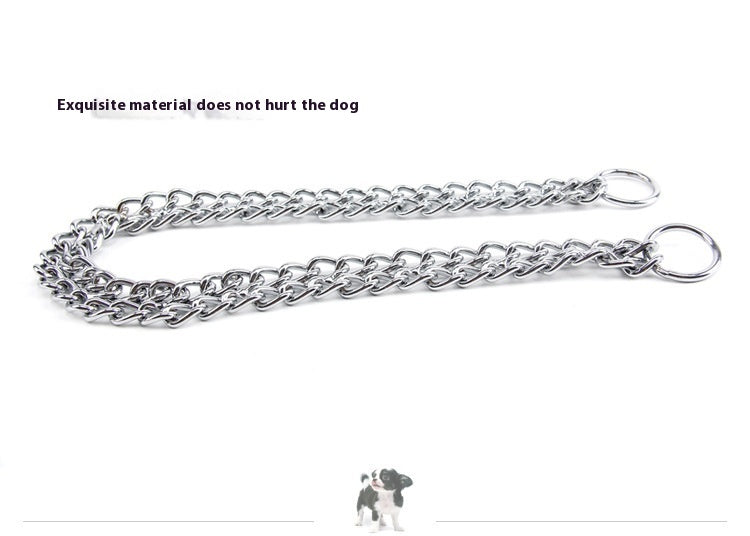 KFX-5837501 Stainless Steel Double Row Dog Collar - Durable Design for All Seasons, 2.0*30cm & 3.0*50cm Options