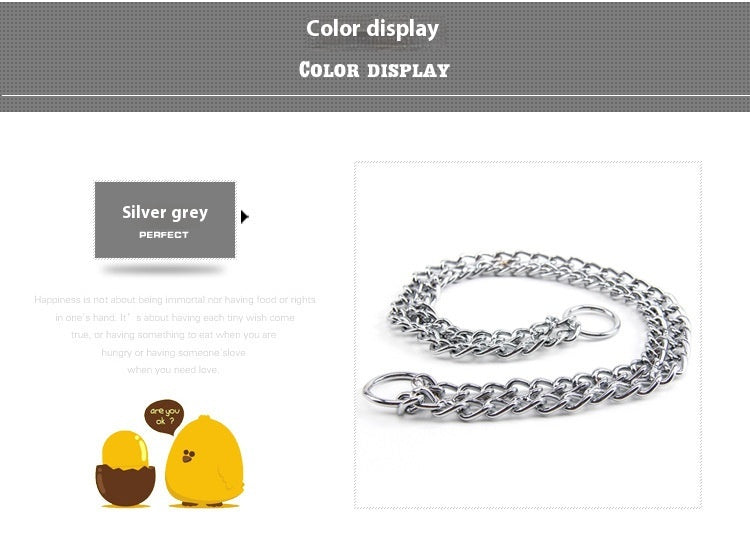 KFX-5837501 Stainless Steel Double Row Dog Collar - Durable Design for All Seasons, 2.0*30cm & 3.0*50cm Options