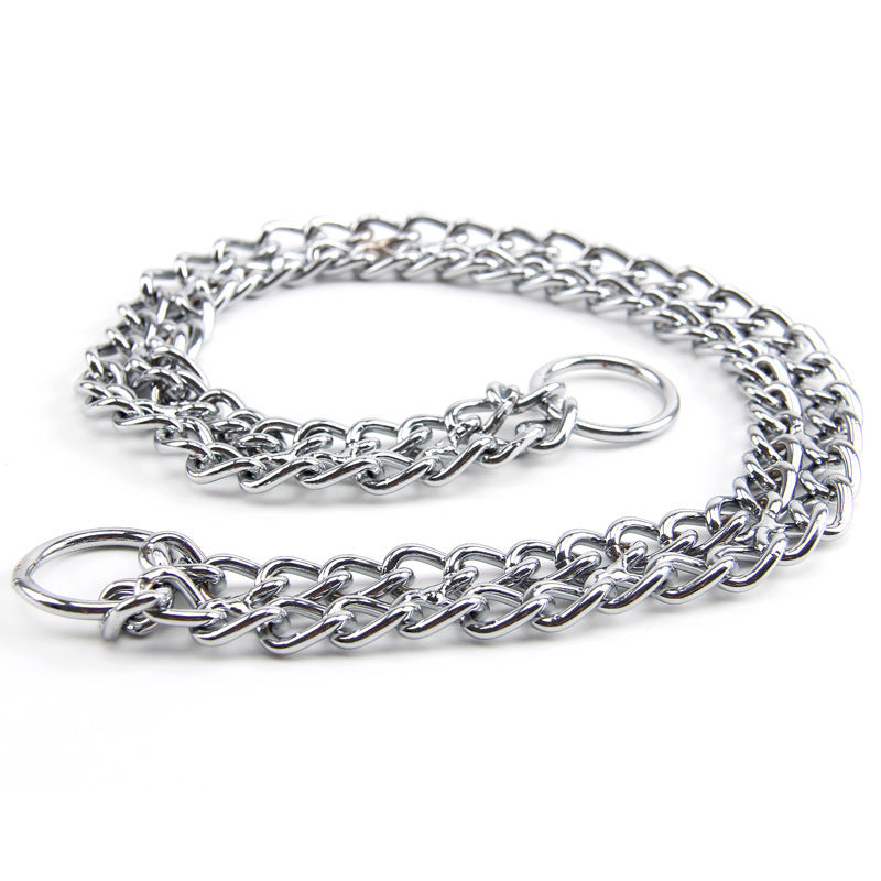 KFX-5837501 Stainless Steel Double Row Dog Collar - Durable Design for All Seasons, 2.0*30cm & 3.0*50cm Options