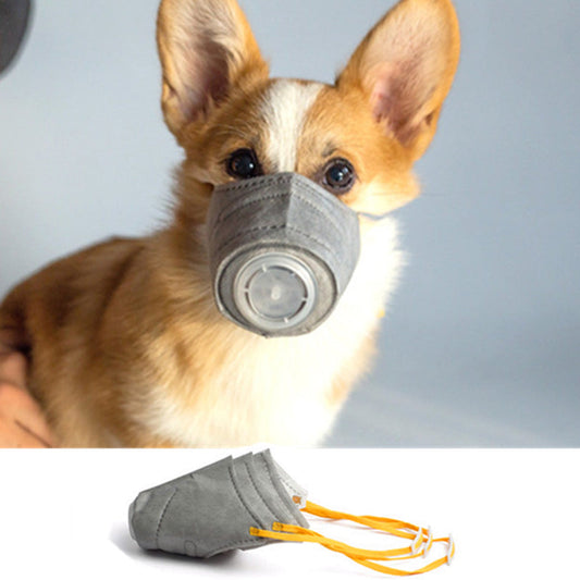 KFX-5843133 Soft Cotton Dog Face Mask for Respiratory Protection - Anti-fog, Anti-dust, PM2.5 Filter - S, M, L Sizes