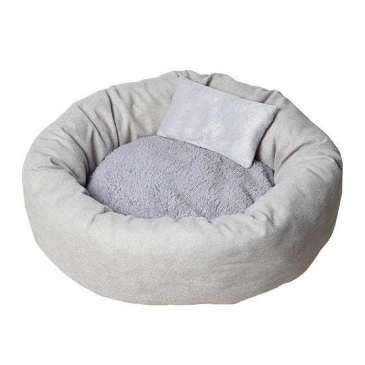 KFX-5843517 Soft and Comfortable Winter Pet Bed with Pp Cotton Filling in Light Gray or Pink Options