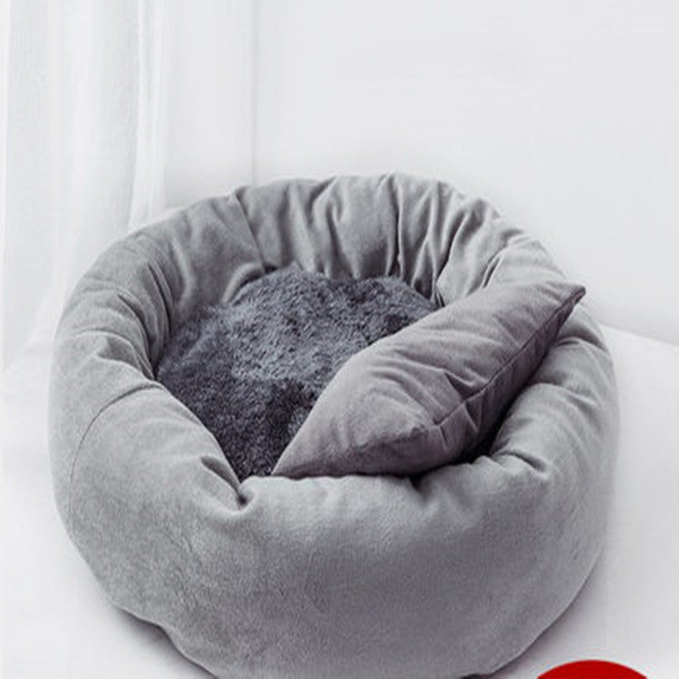 KFX-5843517 Soft and Comfortable Winter Pet Bed with Pp Cotton Filling in Light Gray or Pink Options