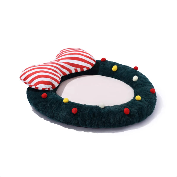 KFX-5843645 Creative Christmas Mat - Christmas Wreath, Strawberry, and Socks Designs, PP Cotton Lining, Size M