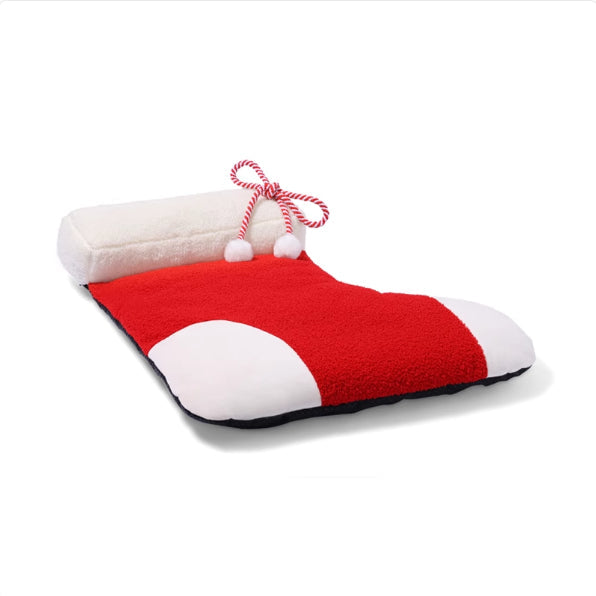 KFX-5843645 Creative Christmas Mat - Christmas Wreath, Strawberry, and Socks Designs, PP Cotton Lining, Size M