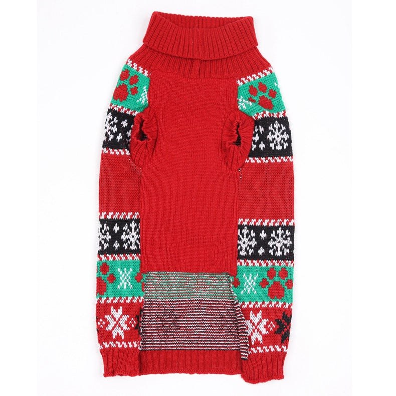KFX-5847229 Cozy Acrylic Pet Sweater for Small Dogs and Cats - Winter Jacket with Cartoon Design, Available in Multiple Sizes