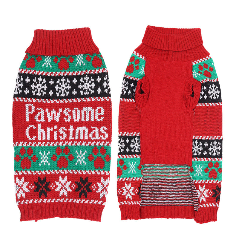 KFX-5847229 Cozy Acrylic Pet Sweater for Small Dogs and Cats - Winter Jacket with Cartoon Design, Available in Multiple Sizes
