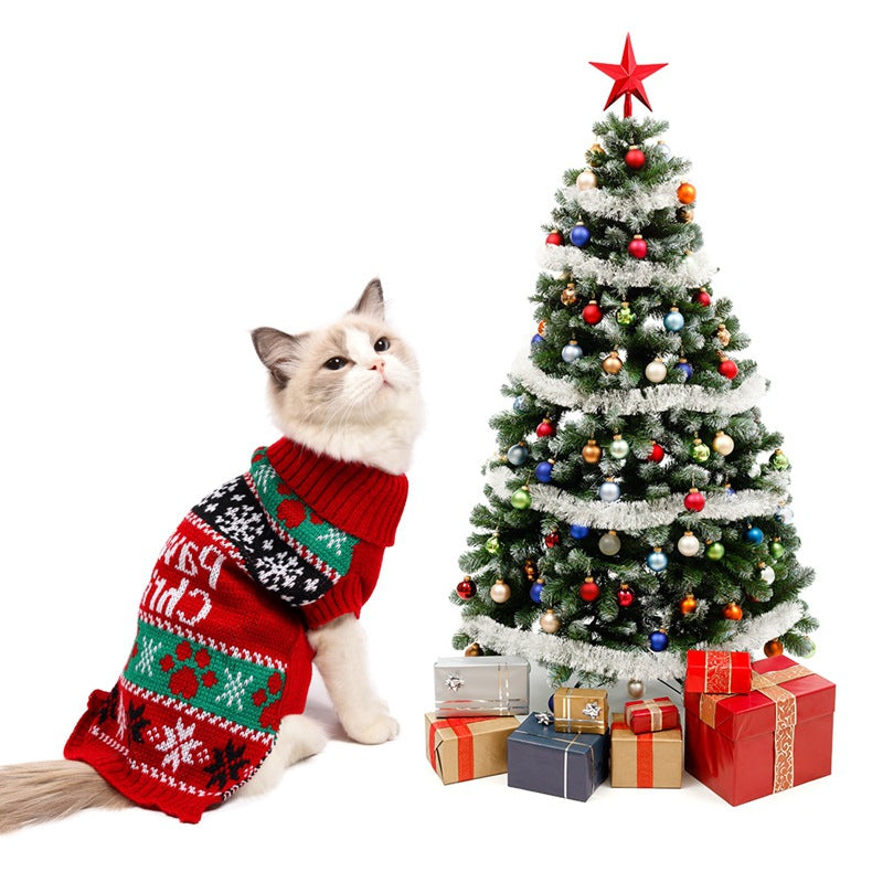 KFX-5847229 Cozy Acrylic Pet Sweater for Small Dogs and Cats - Winter Jacket with Cartoon Design, Available in Multiple Sizes
