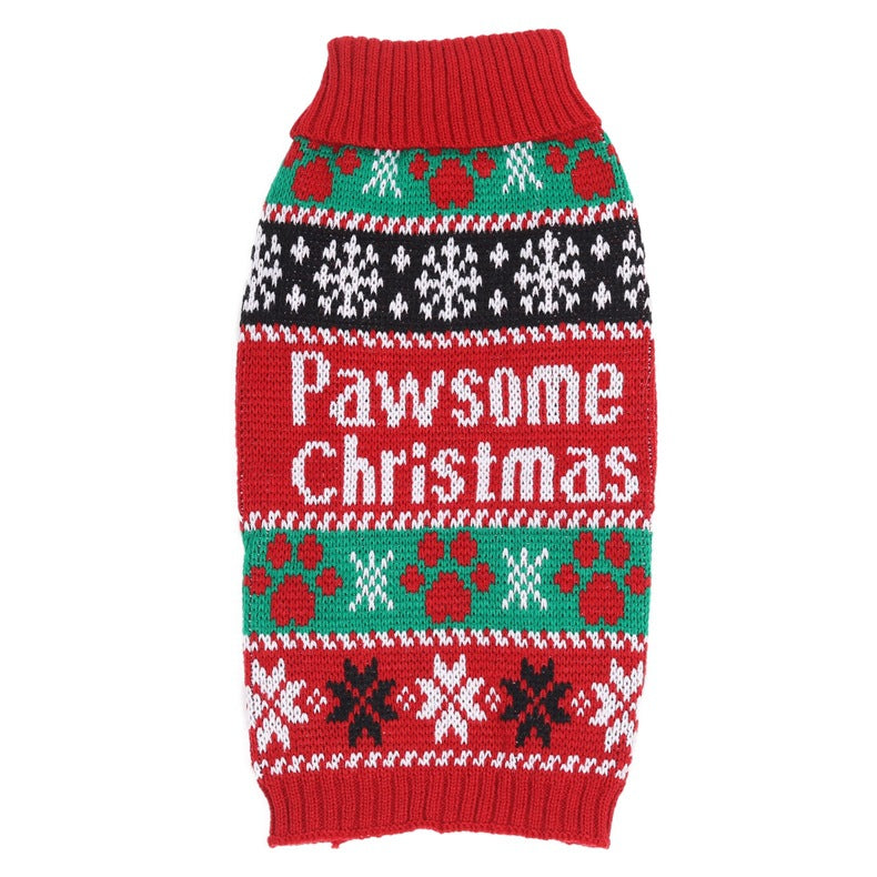 KFX-5847229 Cozy Acrylic Pet Sweater for Small Dogs and Cats - Winter Jacket with Cartoon Design, Available in Multiple Sizes