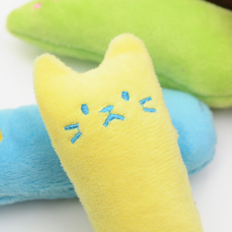 KFX-5848893 Interactive Plush Catnip Toys for Teeth Grinding and Claw Care - Fun Colors and Easy to Clean