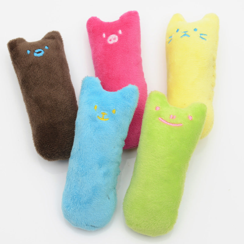 KFX-5848893 Interactive Plush Catnip Toys for Teeth Grinding and Claw Care - Fun Colors and Easy to Clean