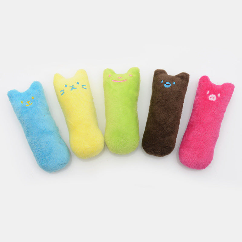 KFX-5848893 Interactive Plush Catnip Toys for Teeth Grinding and Claw Care - Fun Colors and Easy to Clean