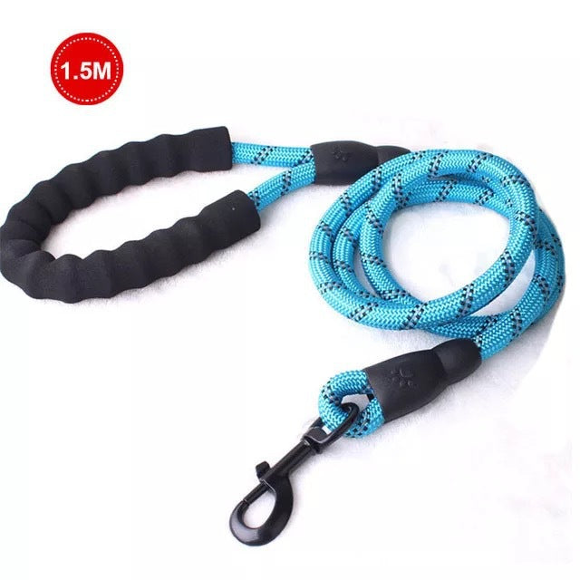 KFX-5849021 Comfortable Nylon Dog Leash 1.5m Reflective Heavy Duty for Small to Medium Pets