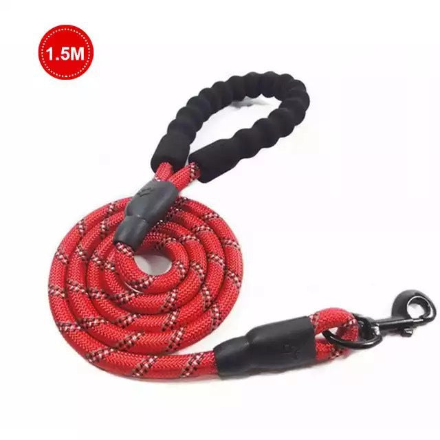 KFX-5849021 Comfortable Nylon Dog Leash 1.5m Reflective Heavy Duty for Small to Medium Pets