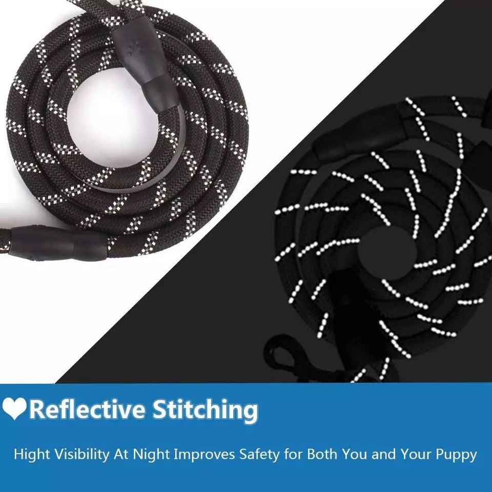 KFX-5849021 Comfortable Nylon Dog Leash 1.5m Reflective Heavy Duty for Small to Medium Pets