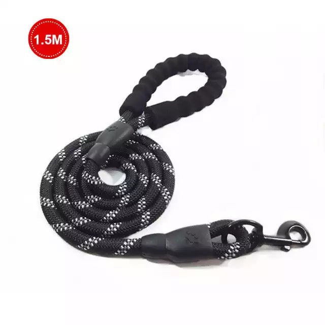 KFX-5849021 Comfortable Nylon Dog Leash 1.5m Reflective Heavy Duty for Small to Medium Pets