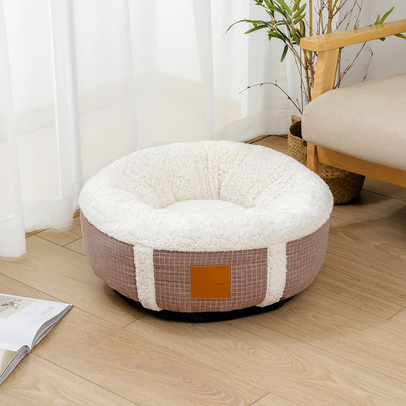 KFX-5849277 Super Soft Warm Pet Bed with Lamb Wool for All Ages - Comfortable, Lightweight, and Supportive