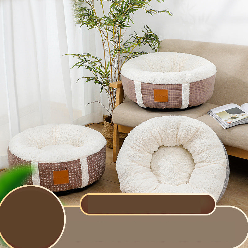 KFX-5849277 Super Soft Warm Pet Bed with Lamb Wool for All Ages - Comfortable, Lightweight, and Supportive