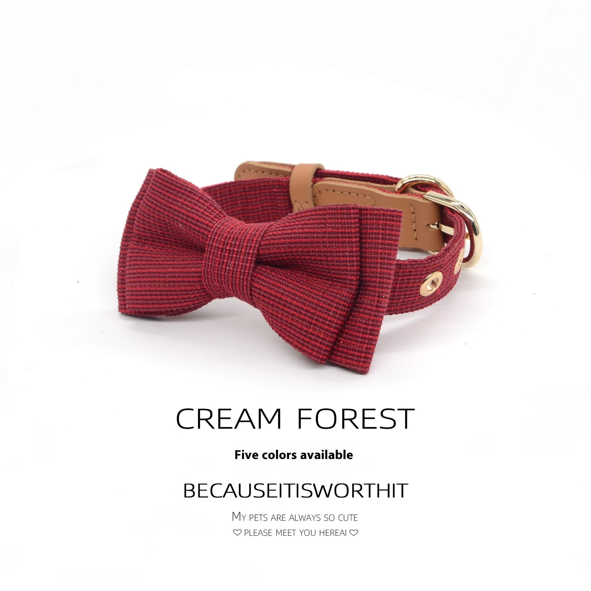 KFX-5851197 Small and Medium Dog Bow Tie Collar - Stylish Neck Accessory in Multiple Colors