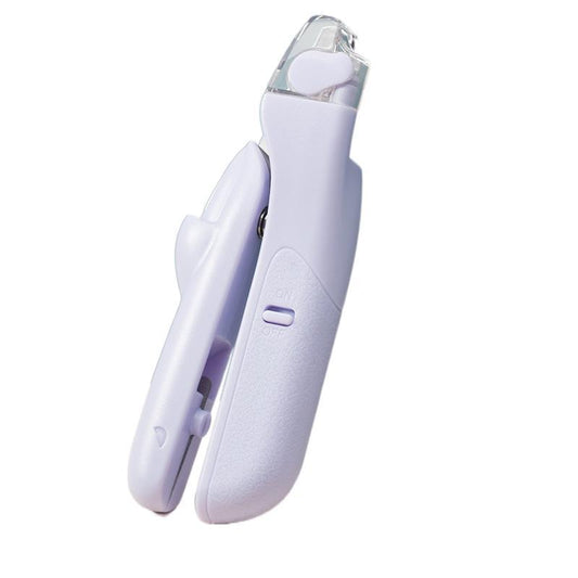 KFX-5852989 Stainless Steel LED Nail Clippers for Small Dogs and Cats - Ergonomic ABS Handle in Purple, White, and Green