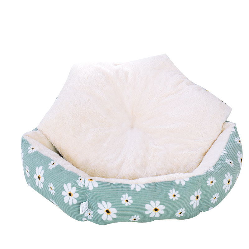 KFX-5853245 Cozy Pet Nest Dog Kennel in Yellow, Red, Green, and Dark Blue - Available in Sizes S and M