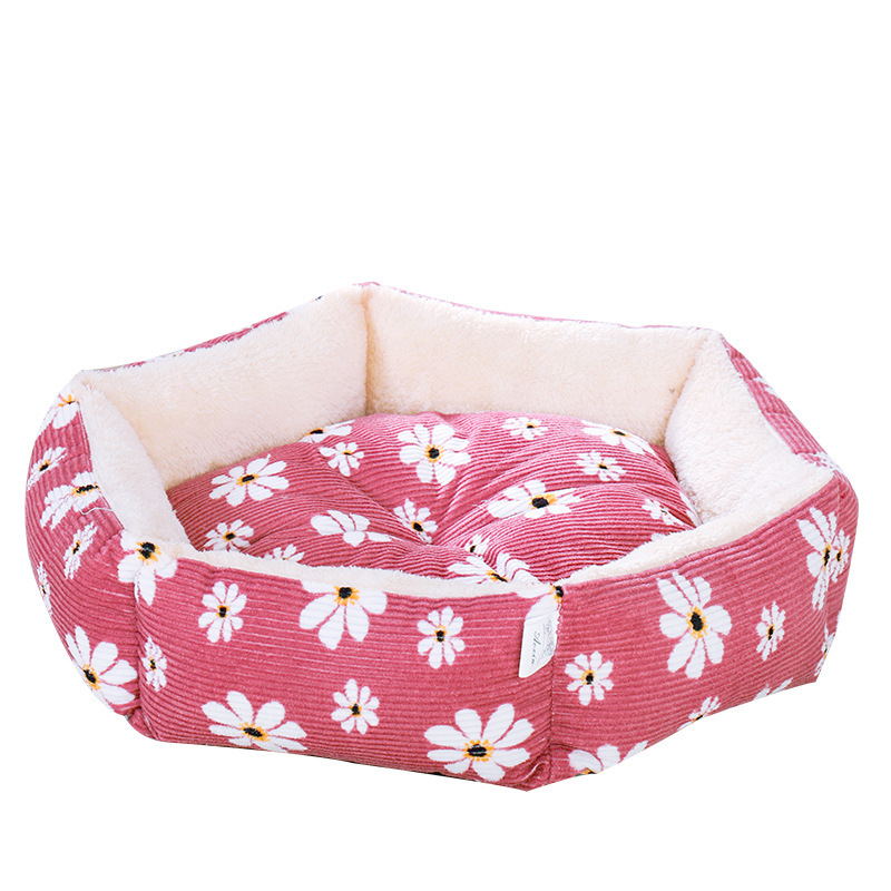 KFX-5853245 Cozy Pet Nest Dog Kennel in Yellow, Red, Green, and Dark Blue - Available in Sizes S and M