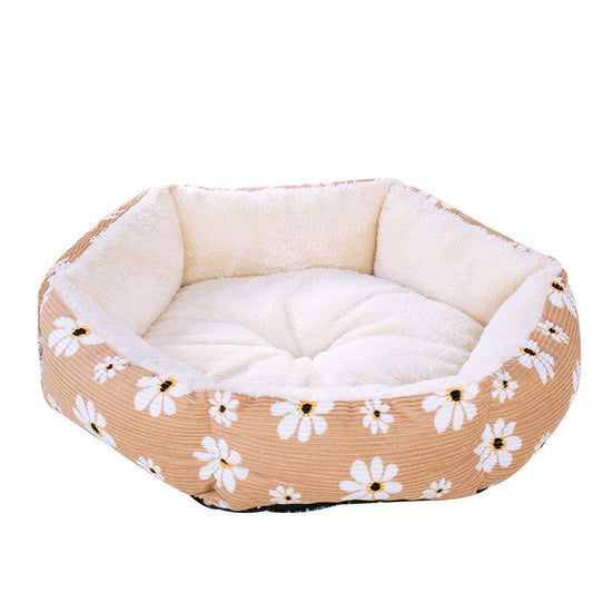 KFX-5853245 Cozy Pet Nest Dog Kennel in Yellow, Red, Green, and Dark Blue - Available in Sizes S and M