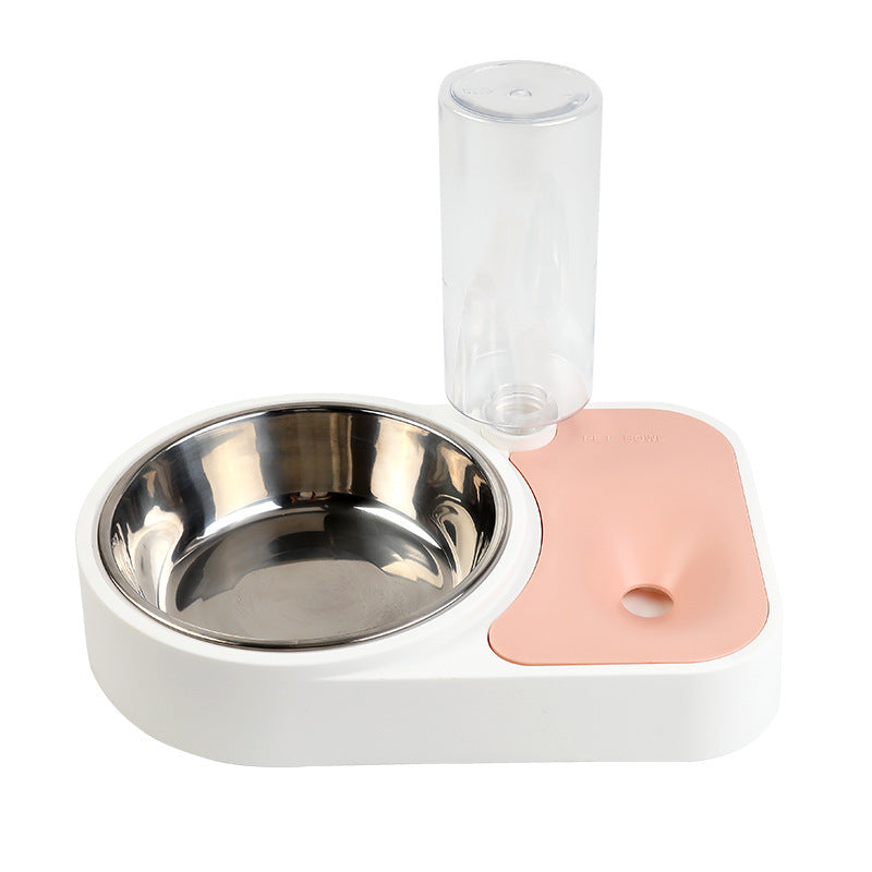 KFX-5855165 Automatic Stainless Steel Pet Water Feeding Bowl – Integrated Tableware for Dogs and Cats in Brown, Blue, Pink