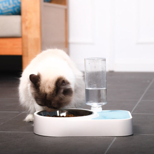 KFX-5855165 Automatic Stainless Steel Pet Water Feeding Bowl – Integrated Tableware for Dogs and Cats in Brown, Blue, Pink