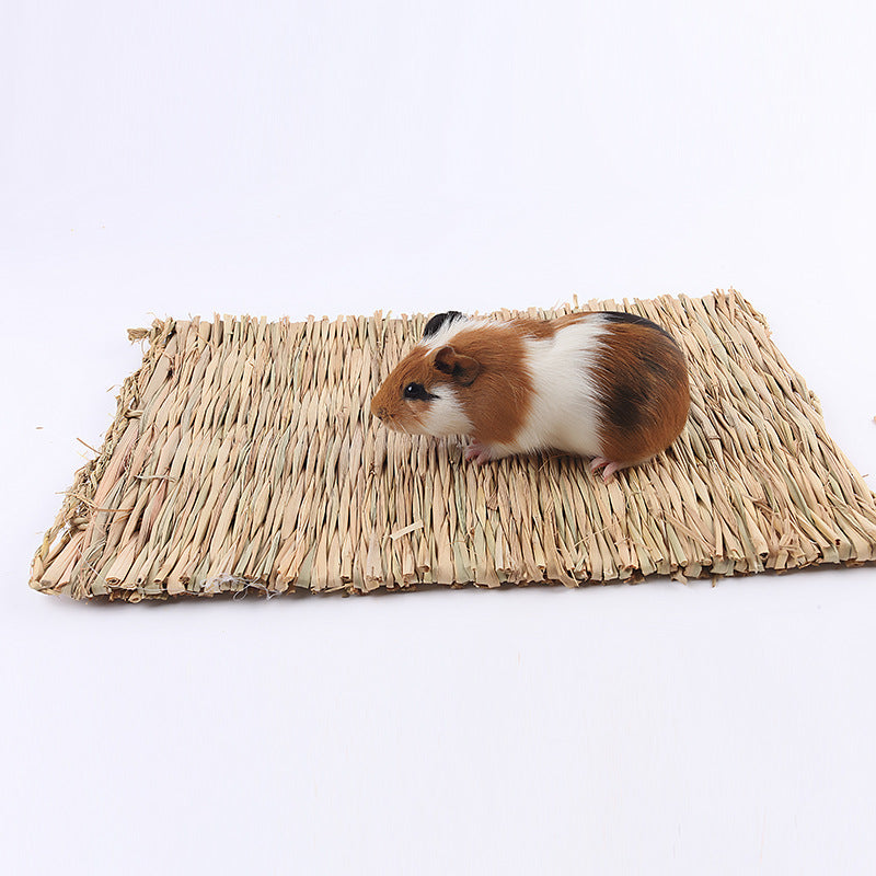 KFX-5856829 Cozy Straw Yellow Mat for Small Animals - 39 x 27 Inches