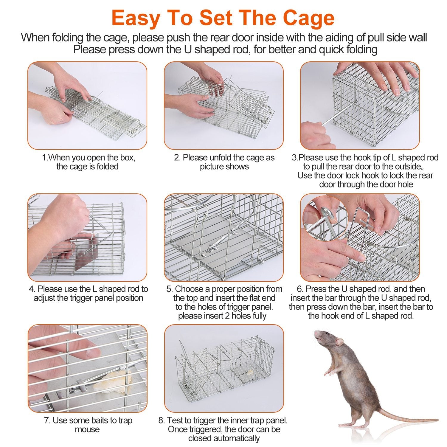 KFX-5860413 Humane and Reusable Mouse Trap - Safe for Families, Easy to Install, for Indoor/Outdoor Use