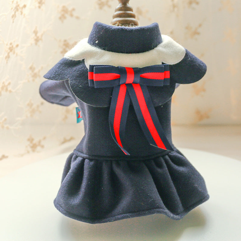 KFX-5862973 Autumn and Winter Woolen Skirt for Cats and Dogs in British Style