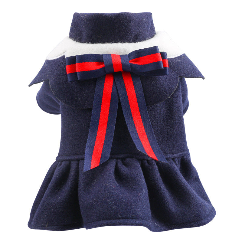 KFX-5862973 Autumn and Winter Woolen Skirt for Cats and Dogs in British Style