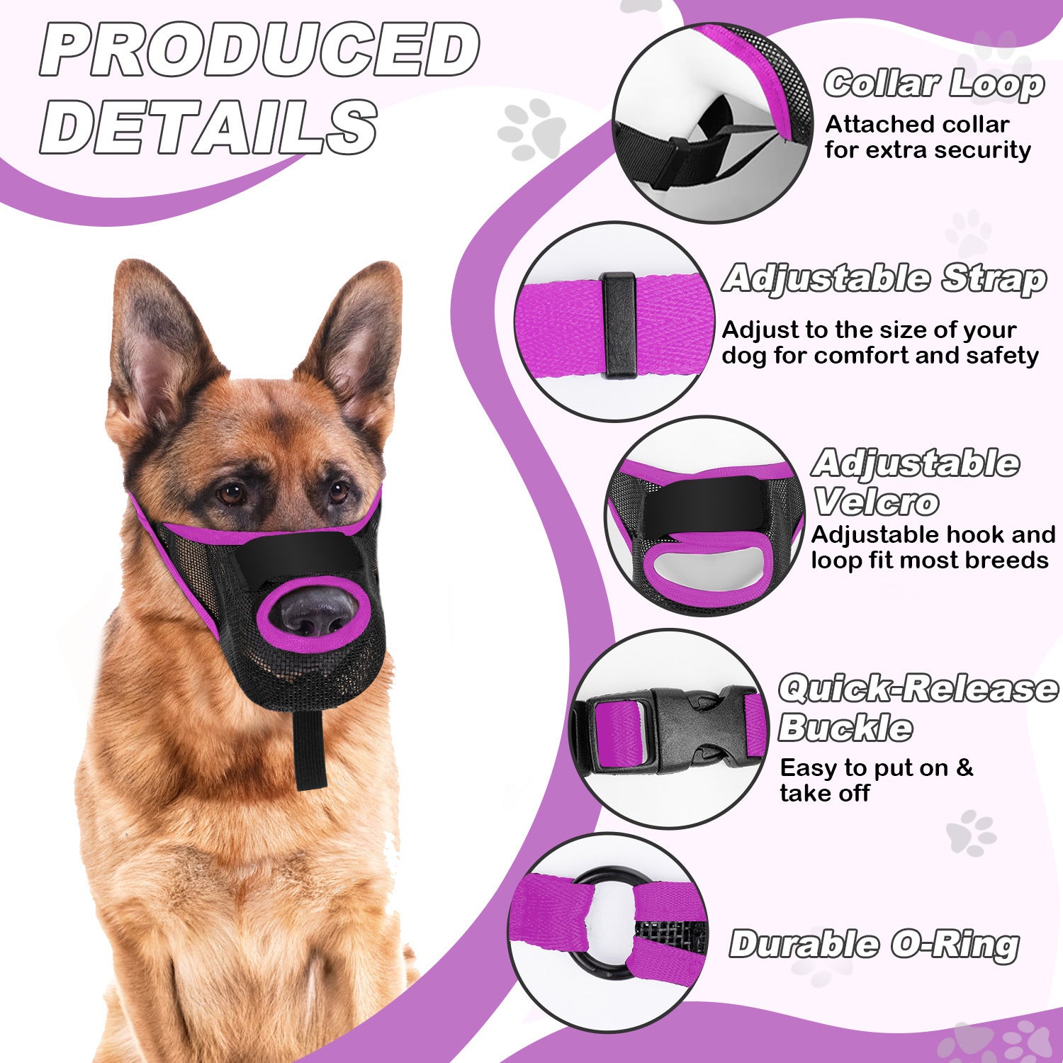 KFX-5863997 Breathable Mesh Dog Muzzle to Prevent Eating, Barking, and Biting