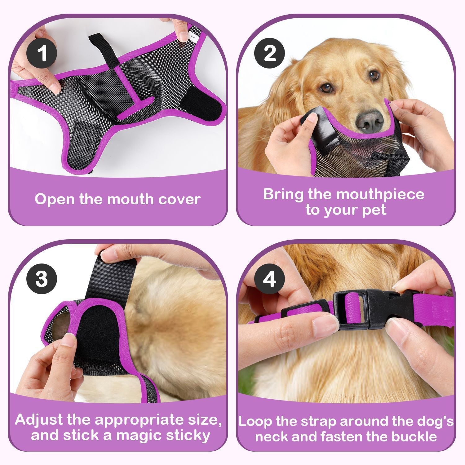 KFX-5863997 Breathable Mesh Dog Muzzle to Prevent Eating, Barking, and Biting