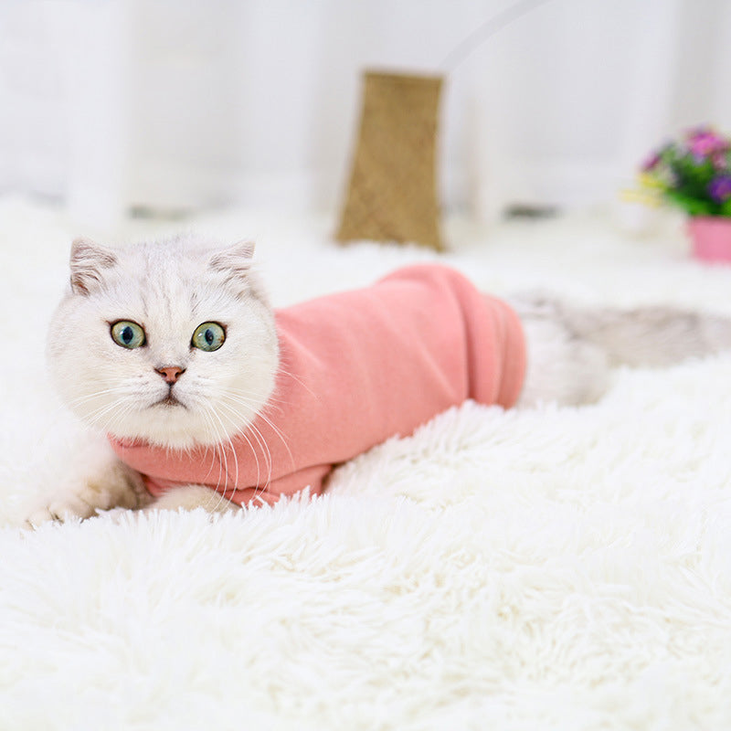 KFX-5864893 Warm Rabbit Plush Sweater for Hairless Cats - Lightweight Leisure Wear in Light Brown, Blue, Pink, Sizes S, M, L