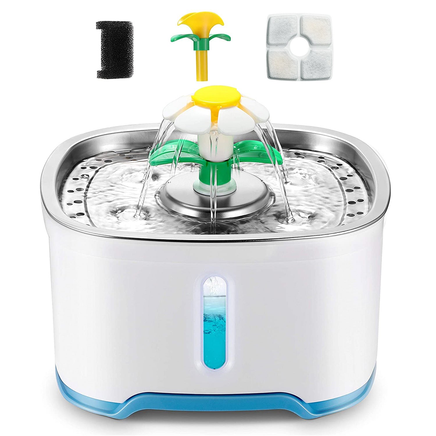 KFX-5866557 Stainless Steel Pet Water Dispenser for Dogs and Cats - Blue, Standard Model